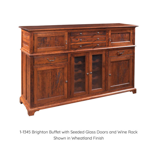Brighton Buffet with Seeded Glass Doors and Wine Rack shown in Wheatland Finish by MacKenzie Dow