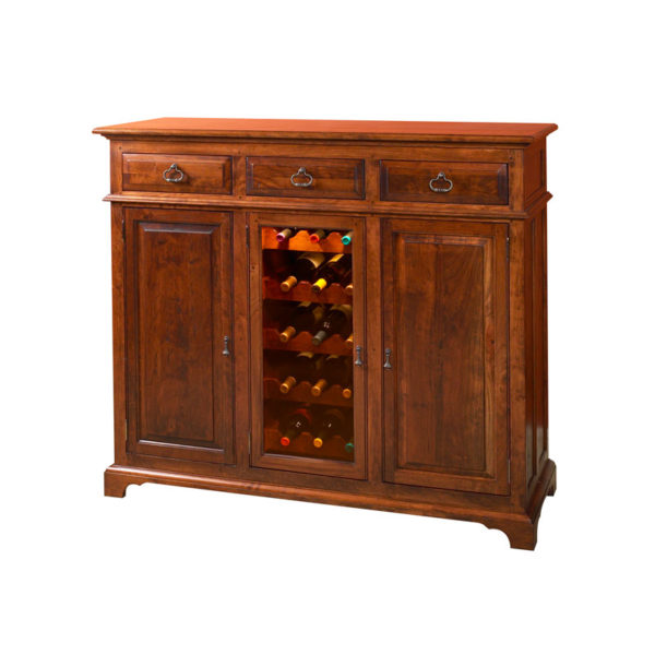 Three Bay Dining Chest with Light in Wheatland Finish by MacKenzie Dow Fine Furniture