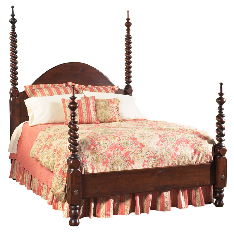 Barley Twist Four Poster Bed With Short, Queen Size Four Post Bed Frame