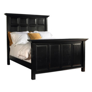 Tall Panel Bed in Black Rubbed finish by MacKenzie Dow Fine Furniture