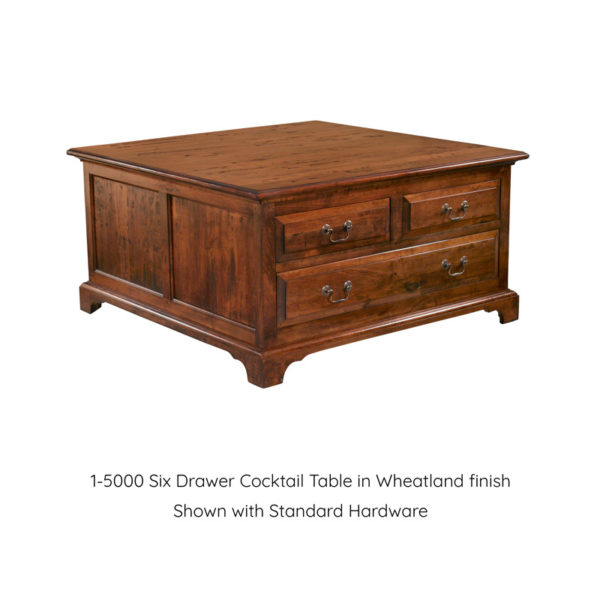 Six Drawer Cocktail Table in Wheatland Finish by MacKenzie Dow Fine Furniture