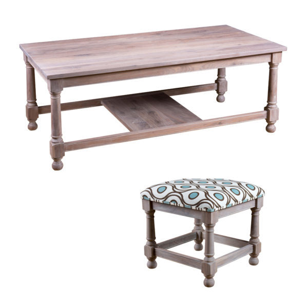 Mackenzie Dow rectangular Cocktail Table and Nesting Stools