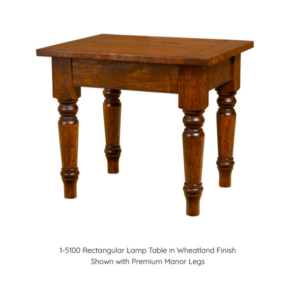 Rectangular Lamp Table with Premium Manor Legs in Wheatland Finish by MacKEnzie Dow Fine Furniture