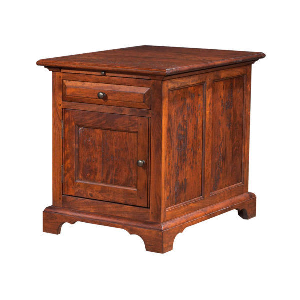 End Table with Drawer and Door in Wheatland finish with Standard Hardware by MacKenzie Dow Fine Furniture