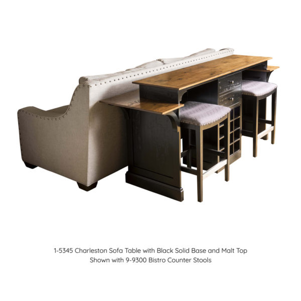 Charleston Sofa Table with Black Base and Malt Top by MacKenzie Dow Fine Furniture