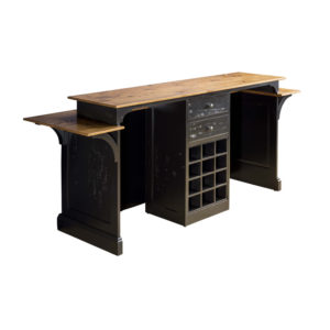 Charleston Sofa Table with Black Base and Malt Top by MacKenzie Dow Fine Furniture