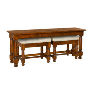 Seaford Console Table with Benches in Wheatland Finish by MacKenzie Dow Fine Furniture