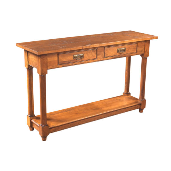 Console Table with Turned Legs and Drawers in Natural Finish by MacKenzie Dow Fine Furniture