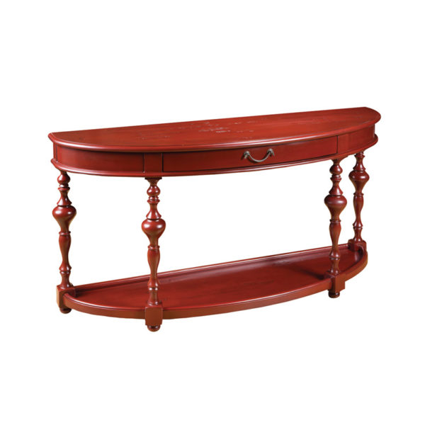 Demilune Table in Sherwin Williams Vintage Red Finish by MacKenzie Dow Fine Furniture