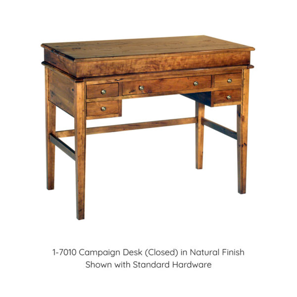 Campaign Desk shown Closed in Natural Finish by MacKenzie Dow Fine Furniture