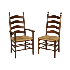 Ladderback chairs with Rush Seats in Wheatland Finish by MacKenzie Dow Fine Furniture