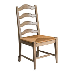 Napa Ladderback Side Chair with Rush Seat in Slate Finish with Sheraton Legs