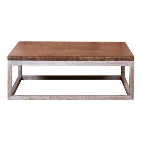 Sonora Cocktail Table with an Oak base and Concrete top by MacKenzie Dow Fine Furniture