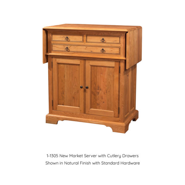 New Market server with cutlery drawers in natural finish by MacKenzie Dow Fine Furniture