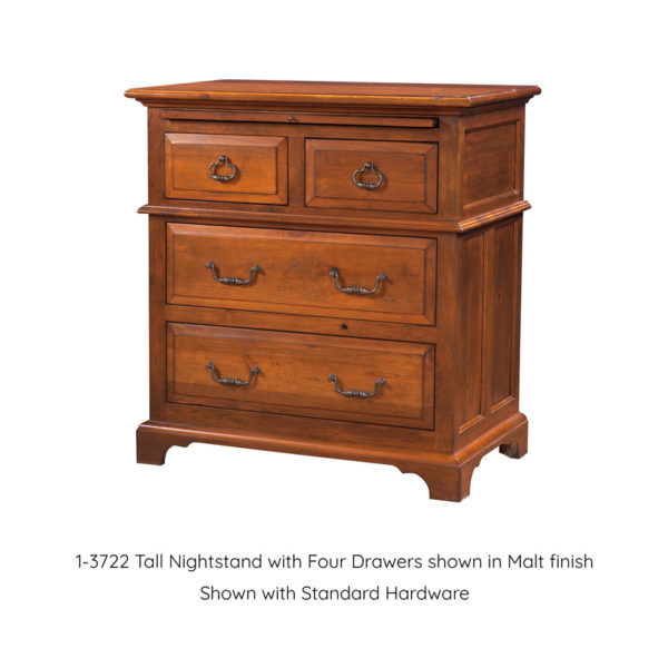 Tall Nightstand with Four Drawers in Malt finish by MacKenzie Dow Fine Furniture