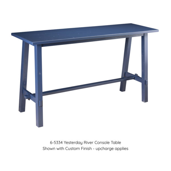 Yesterday River Console Table in Custom Blue Finish by MacKenzie Dow Fine Furniture