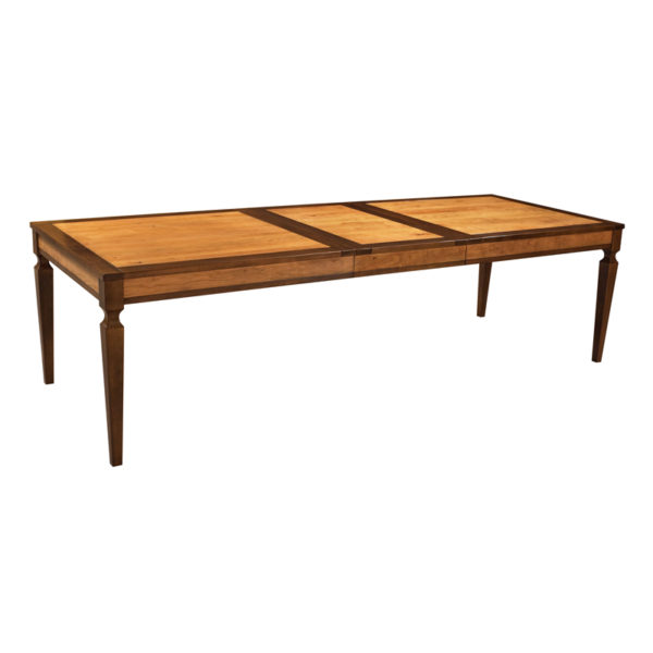Hyde Park Extension Table with two toned finish with leaf inserted by MacKenzie Dow Fine Furniture