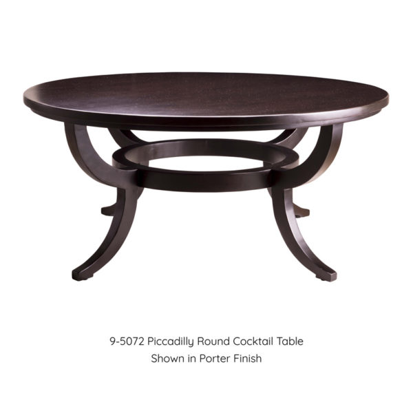 Piccadilly Round Cocktail Table in Porter Finish by MacKenzie Dow Fine Furniture
