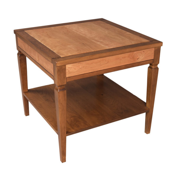 Hyde Park Lamp Table with Shelf in two tone finish by MacKenzie Dow Fine Furniture
