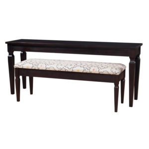 Hyde Park Console Table and Large Bench in Porter Finish by MacKenzie Dow Fine Furniture